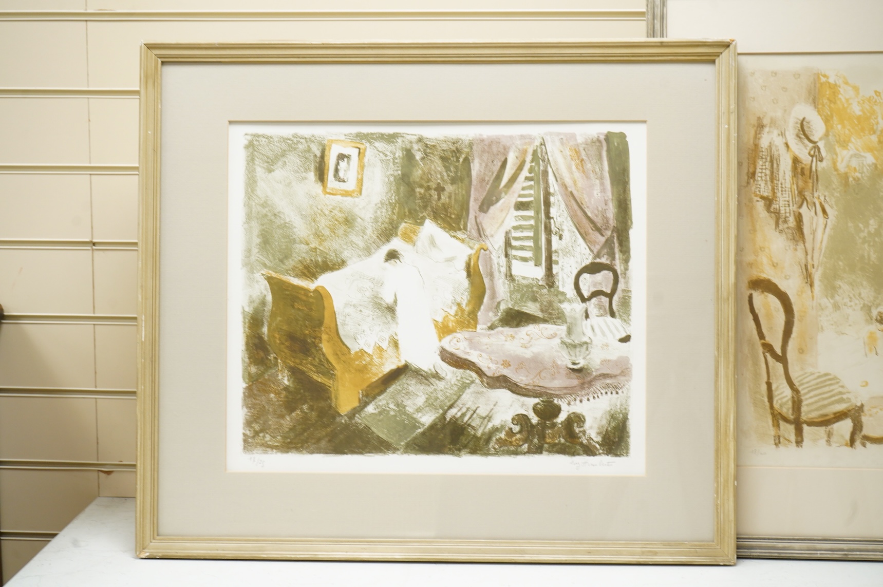 Suzanne Humbert (French, 20th C) Interior scenes, each signed in pencil and limited edition, two lithographs, 49 x 36cm